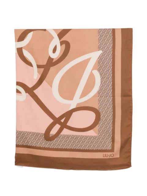 LIU JO logo-print square scarf Neutrals 2F6068T274500070