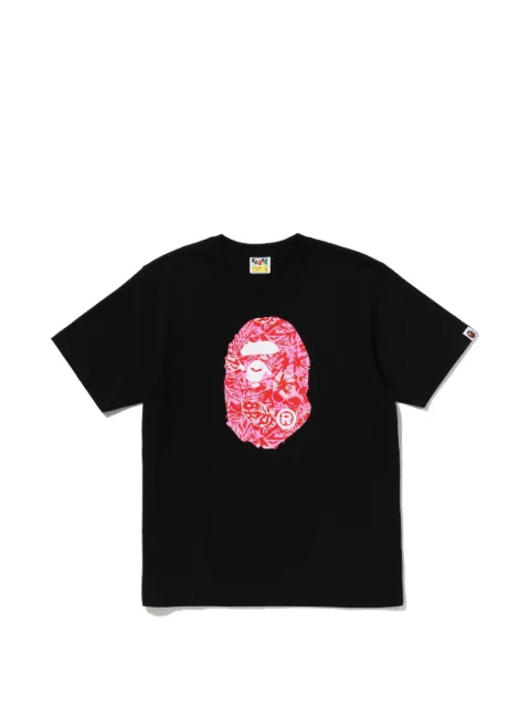 A BATHING APE® Ape Head floral-print T-shirt Black 001TEM301347M