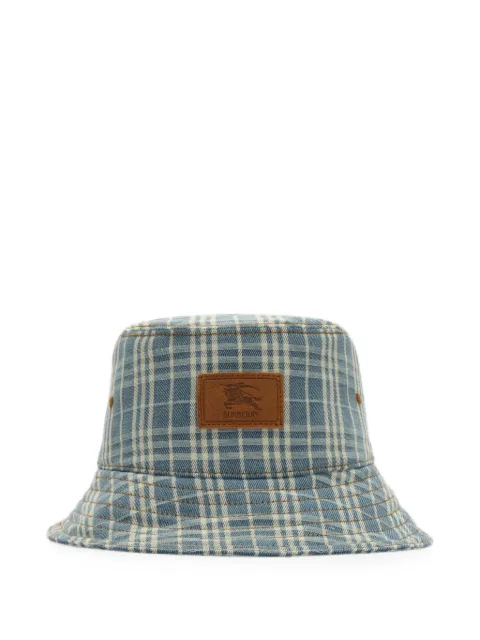 Burberry Check denim bucket hat Blue 8127079