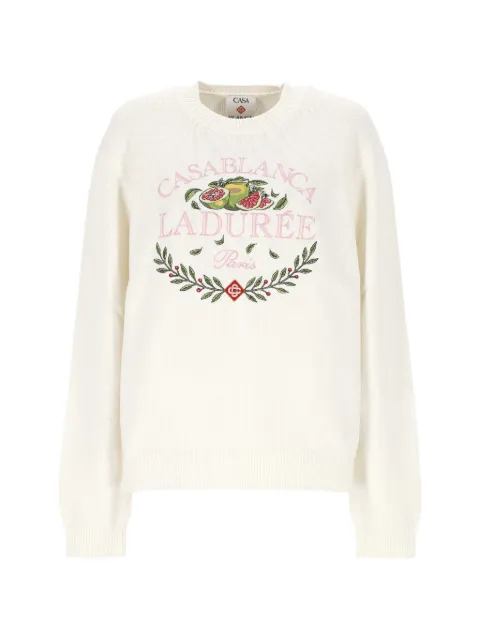 Casablanca x Laduree crew-neck cotton jumper White UPF26KW144201
