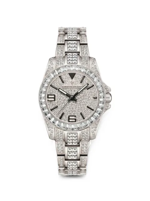 CHRISTIAN VAN SANT Majestic crystal-embellished 31mm watch Silver CV9210