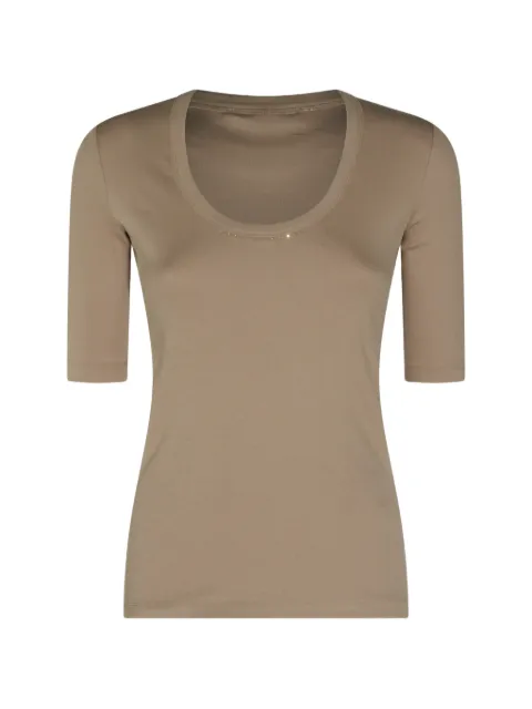 Fabiana Filippi ribbed-knit scoop-neck T-shirt Neutrals JED216F603L8960165