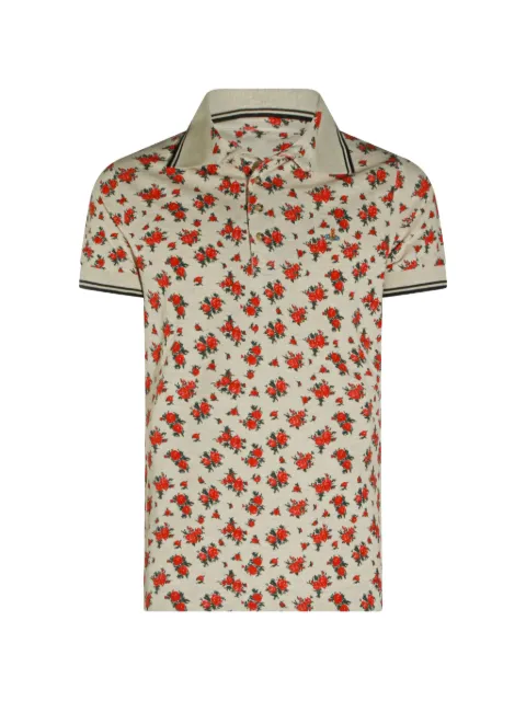 Vivienne Westwood Two Button floral-print polo shirt Neutrals 2H01000ZJ00AV