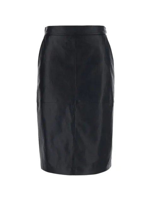 Max Mara Msttimore leather midi skirt Black 2626406011