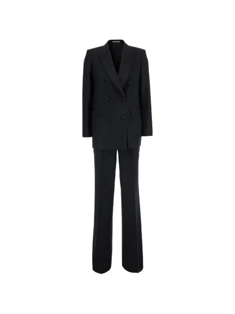 Tagliatore double-breasted peaked-lapel suit Black SJASMINE10BAD070001