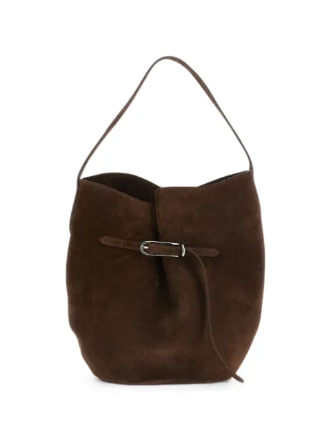 Liffner large Belted Bucket suede bucket bag Brown BA004