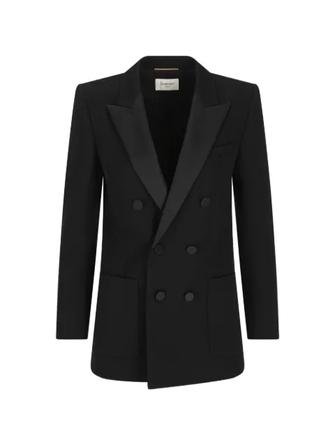 Saint Laurent double-breasted grain de poudre jacket Black 665488Y7E63