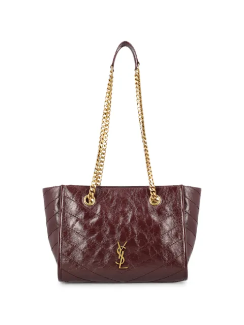 Saint Laurent chevron-quilted leather tote bag Red 8726800EN07