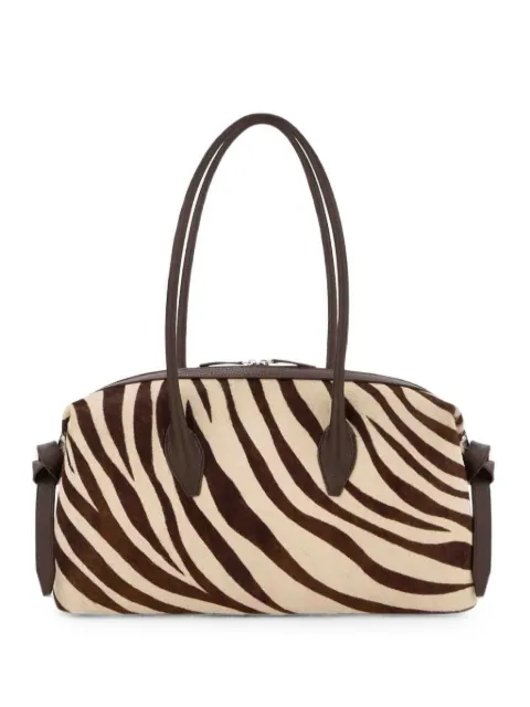 Yuzefi Brioche zebra-print leather shoulder bag Neutrals YUZPF26