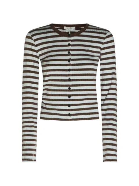 rag & bone striped ribbed-knit cardigan Brown RE2J26PT3KWCOCOA