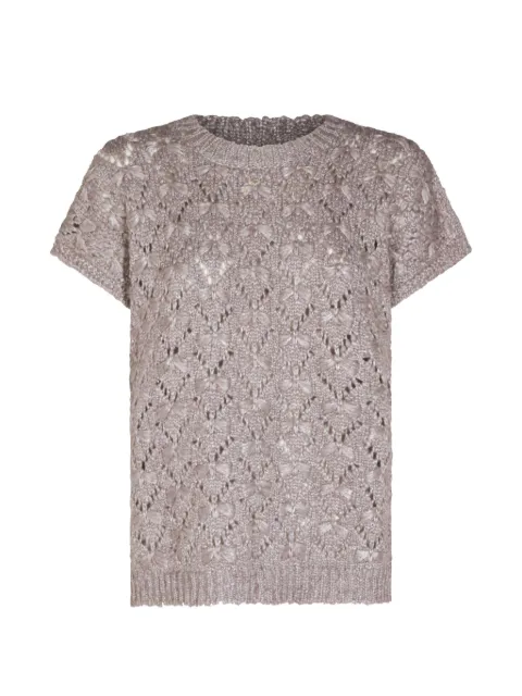 Fabiana Filippi open-knit short-sleeve sweater Grey MAD216F101M315
