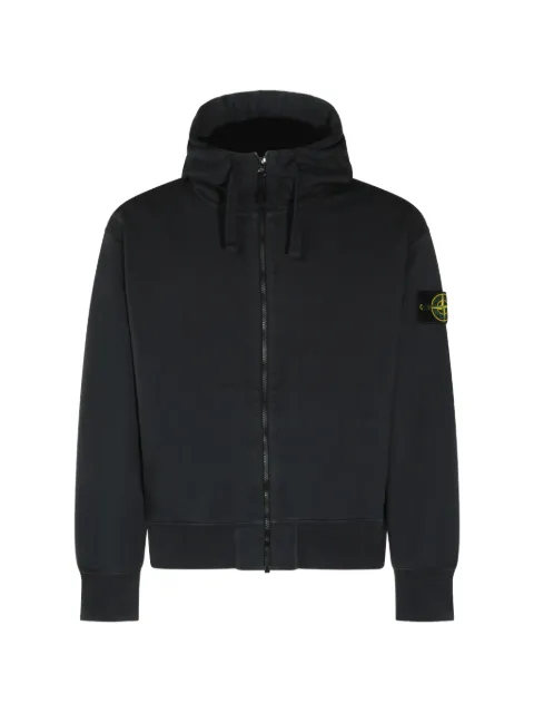 Stone Island logo-patch hoodie Blue L2S156100009S0051