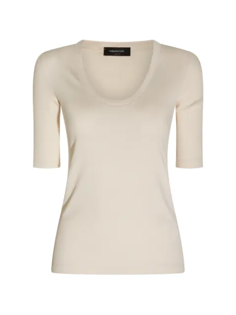 Fabiana Filippi scoop-neck T-shirt Neutrals JED216F603L896