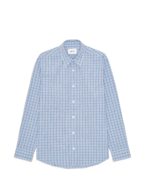 NN07 Quinsy check-pattern long-sleeve shirt Blue 2620000889