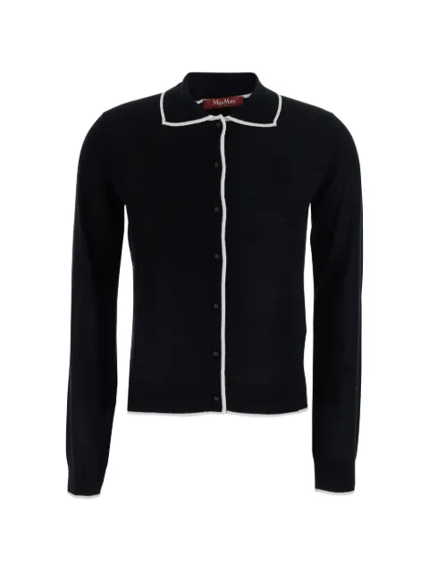 Max Mara contrast-trim collared cardigan Black 2626346011600