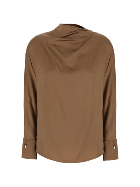Max Mara draped button-cuff blouse Brown 2626196022