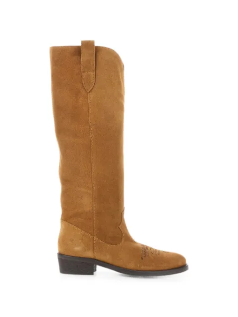 Via Roma 15 round-toe suede boots Neutrals 3514MARTORA