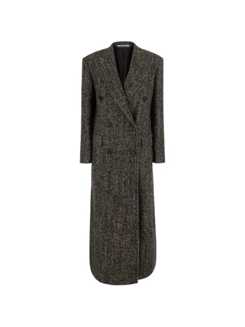 Tagliatore herringbone double-breasted coat Brown CCAITLYN340218M1160