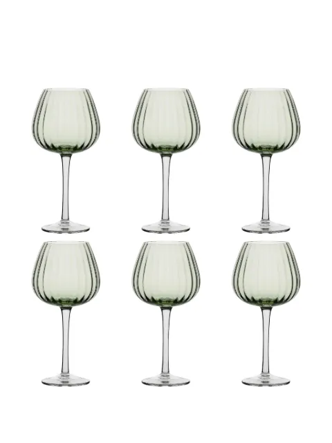 LA PORCELLANA BIANCA Prismia fluted wine glasses (set of six) White 267U20177611E84