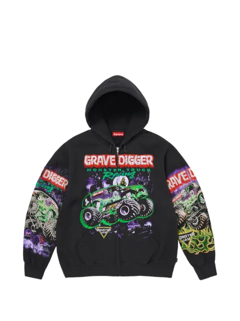 Supreme Grave Digger zip-up hoodie Black SU27826
