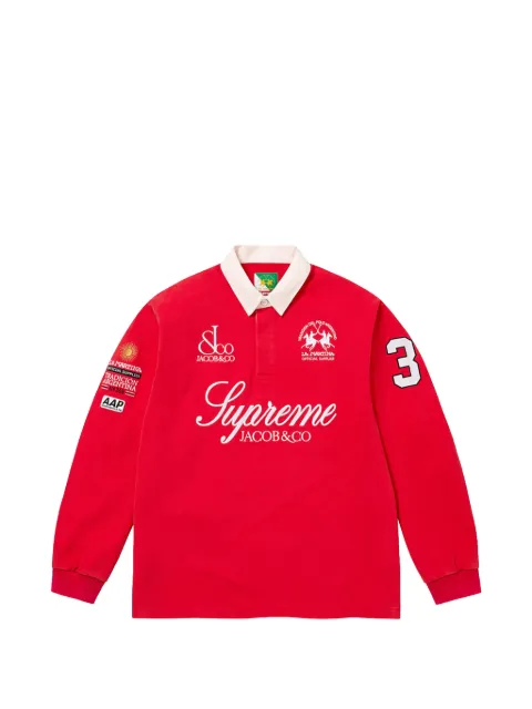Supreme La Martina logo-print long-sleeve polo shirt Red SU27824