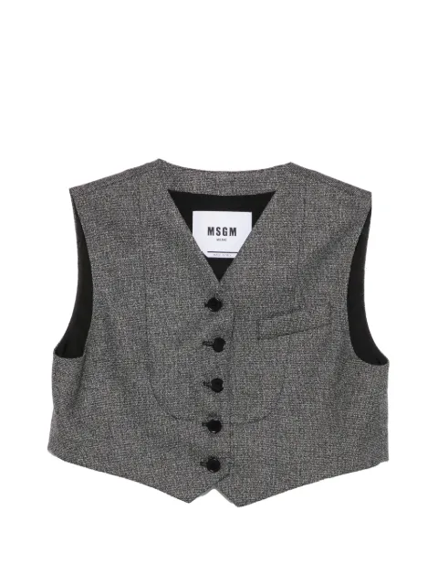 MSGM cropped button-up waistcoat Grey 4141MDW01267610