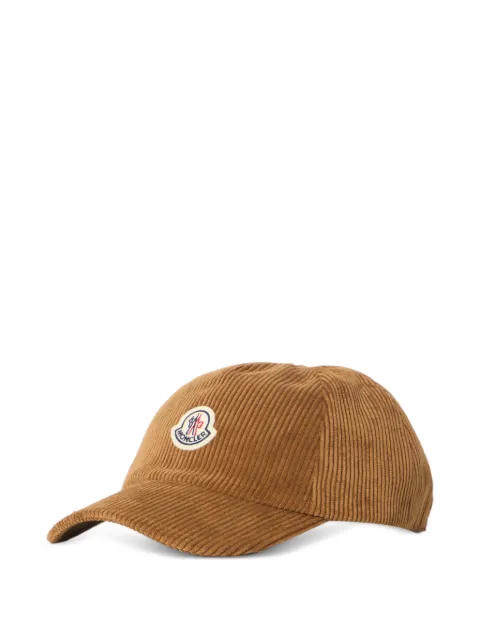 Moncler corduroy logo-patch baseball cap Brown L20933B000075964B