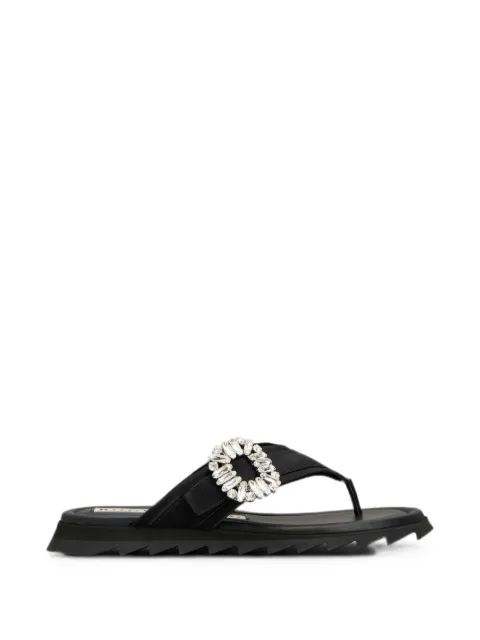 Roger Vivier Slidy Viv crystal-buckle flip flops Black RVW83245880RS0