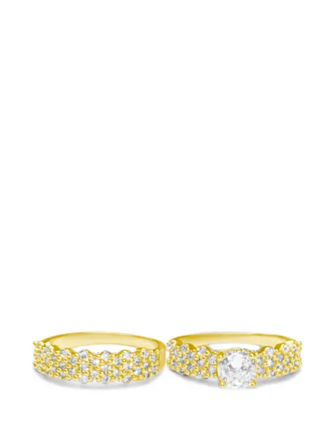 HZMER JEWELLERY Sitara crystal-embellished rings (set-of-two) Gold MCSCRSG601