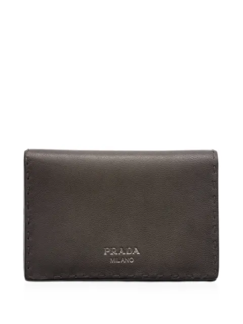Prada Antiqued leather card holder Grey 2MC1012ZQ4