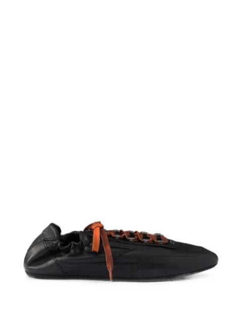 Prada Collapse Antiqued nappa leather sneakers with hooks Black 2EE490FG0002HKD