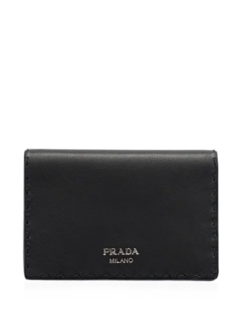 Prada Antiqued leather card holder Black 2MC1012ZQ4