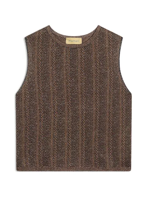 MOMONÌ Aska micro-jacquard vest Brown 266MMOKN00526667MO