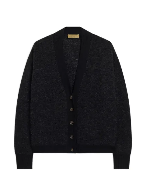 MOMONÌ Pra bouclé-knit ribbed-trim cardigan Black 266MMOKN00926668MO