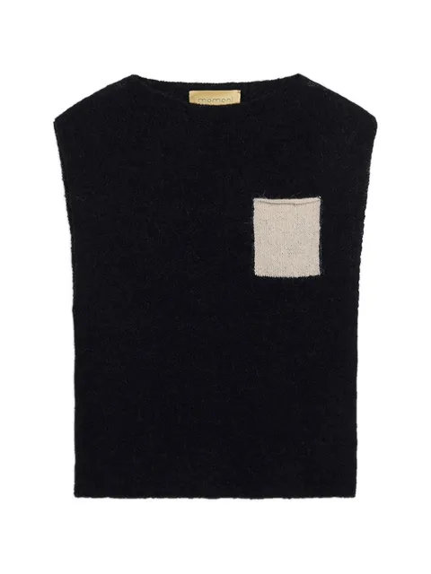 MOMONÌ Ansa chest-pocket knitted vest Black 266MMOKN01326669MO