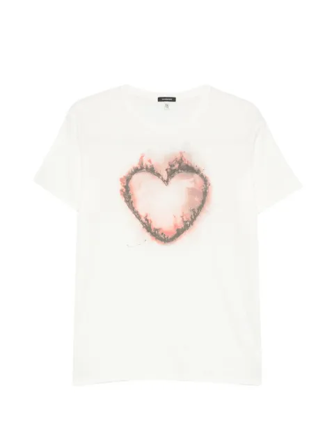 R13 heart-print T-shirt White R13WK001