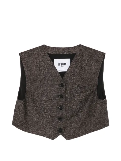 MSGM cropped button-up waistcoat Brown 4141MDW01267610