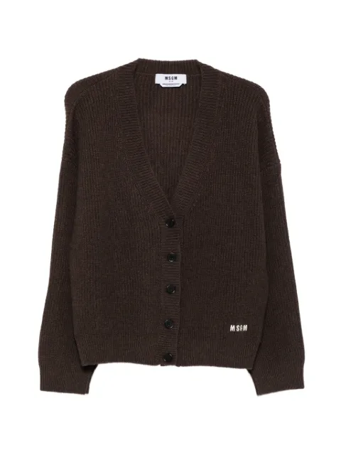 MSGM long sleeve V-neck cardigan Brown 4141MDM213267757