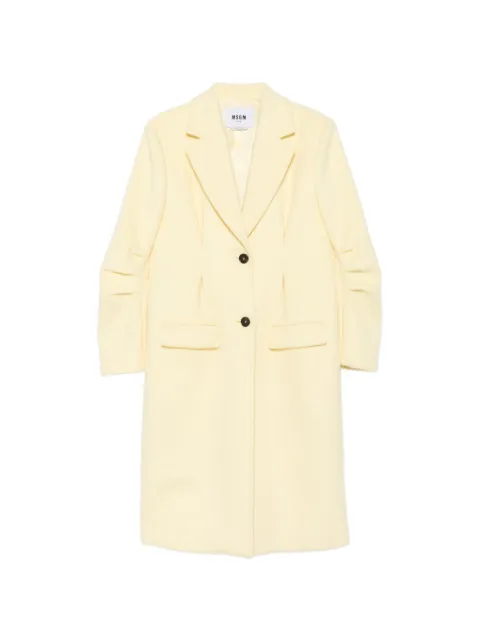 MSGM single-breasted coat Yellow 4141MDC03Y267602