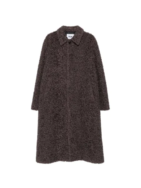 MSGM bouclé single-breasted coat Brown 4140MC04267509