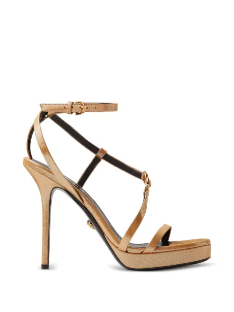 Versace Medusa '95 embellished leather sandals 115 mm Gold 10121341A18851