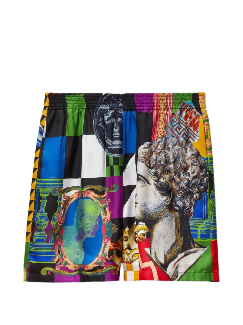 Versace printed silk twill shorts Black 10222251A19270