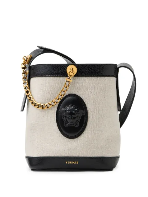 Versace pivot mini canvas bucket bag Neutrals 10260481A17455