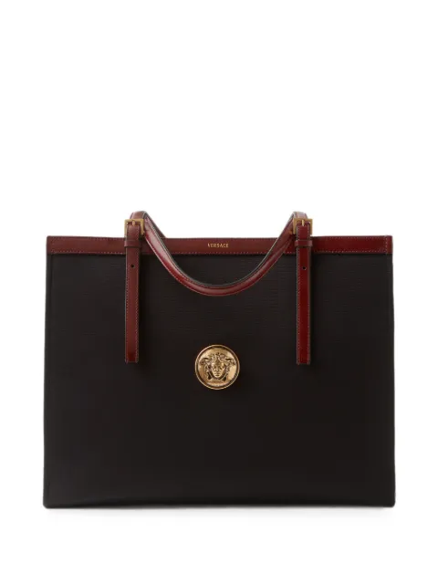 Versace Rivière large canvas tote Black 10243211A19217