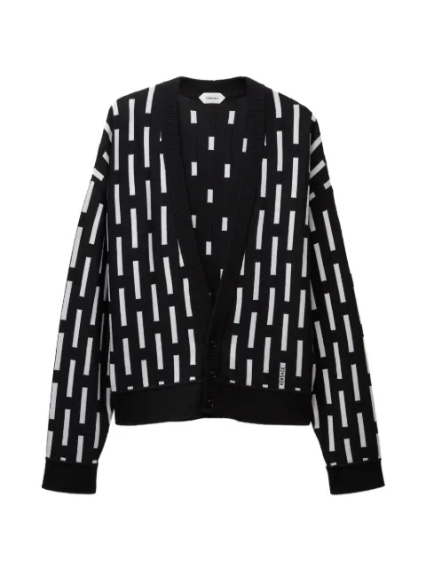 Versace embroidered-logo wool knit cardigan Black 10268631A19053