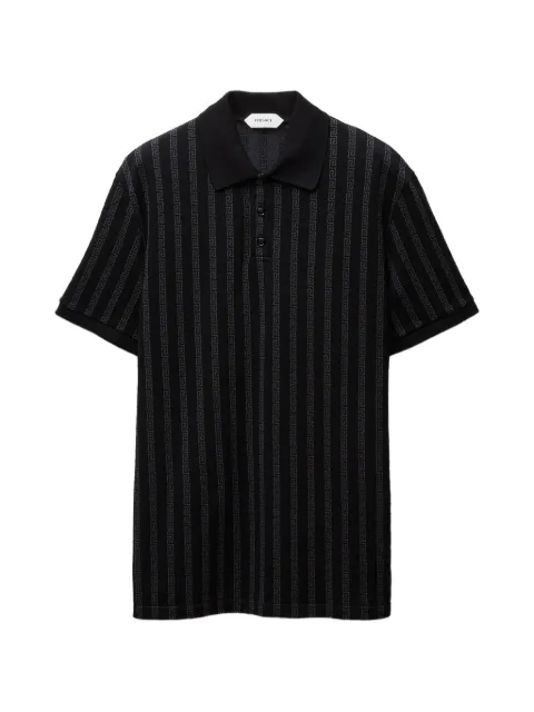 Versace Jacquard cotton piqué polo Black 10268841A19230