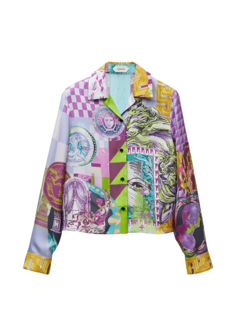 Versace printed silk twill shirt Purple 10267301A19275