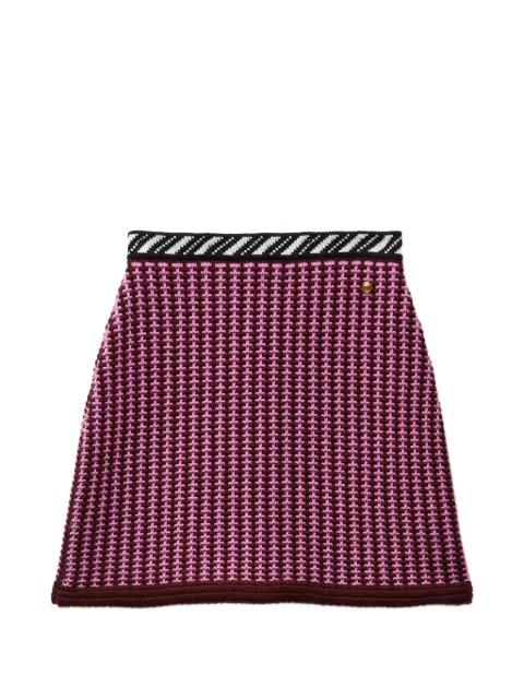 Versace wool crochet-stitch knit mini skirt Purple 10265471A19052