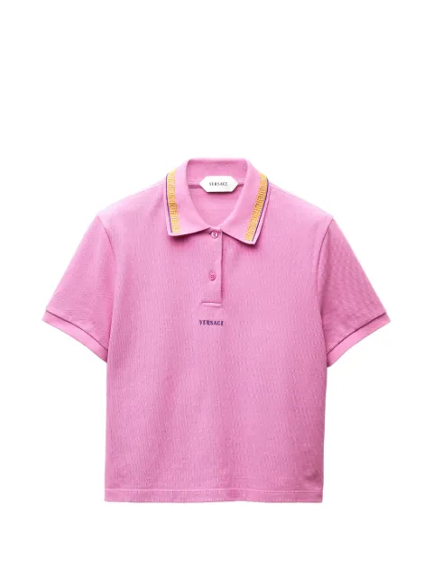 Versace embroidered-logo cotton piqué polo Pink 10259671A18688