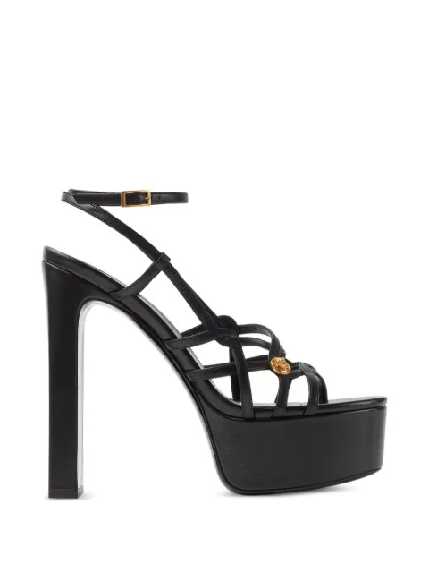 Versace Valentina nappa platform sandals 140 mm Black 10266141A17253